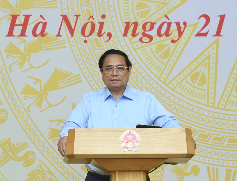 Thủ tướng Phạm Minh Chính phát biểu ý kiến tại Hội nghị (Ảnh: Trần Hải).