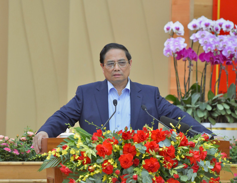 Thủ tướng Chính phủ Phạm Minh Chính phát biểu ý kiến chỉ đạo Hội nghị. (Ảnh: Thanh Giang)