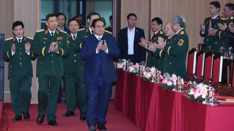 Thủ tướng Phạm Minh Chính tới thăm, nói chuyện với lãnh đạo, cán bộ, học viên của Học viện Quốc phòng. Thủ tướng Phạm Minh Chính tới thăm, nói chuyện với lãnh đạo, cán bộ, học viên của Học viện Quốc phòng.