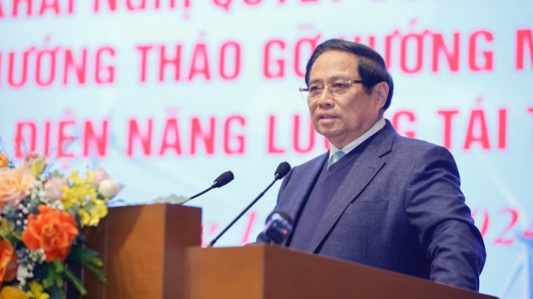 Thủ tướng Phạm Minh Chính phát biểu ý kiến tại Hội nghị. (Ảnh: Trần Hải)