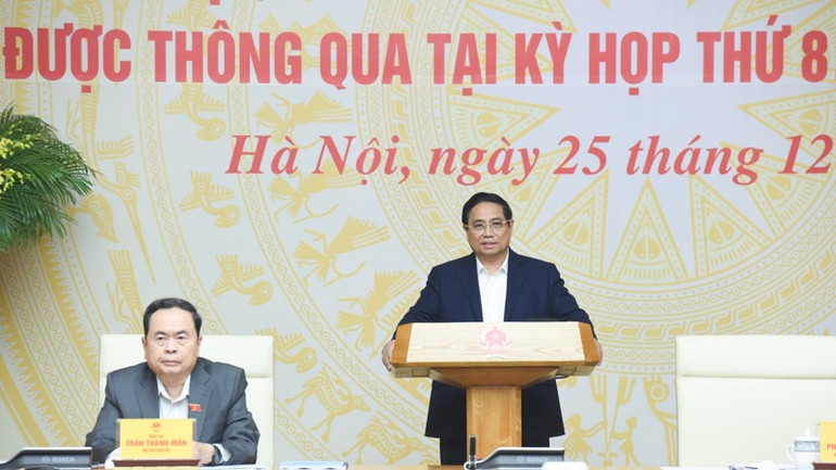 Thủ tướng Phạm Minh Chính phát biểu ý kiến tại Hội nghị. (Ảnh: TRẦN HẢI)