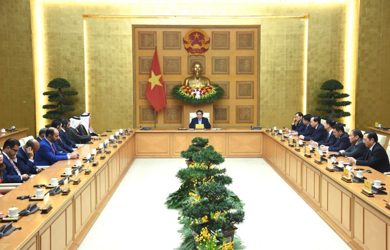 Quang cảnh buổi tiếp (Ảnh: TRẦN HẢI).