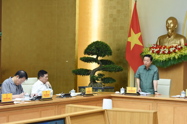 Phó Thủ tướng Chính phủ Trần Hồng Hà phát biểu ý kiến tại Hội nghị. (Ảnh: TRẦN HẢI)