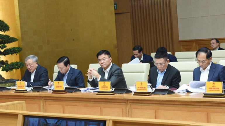 Các Phó Thủ tướng Chính phủ tham dự Hội nghị. (Ảnh: TRẦN HẢI)