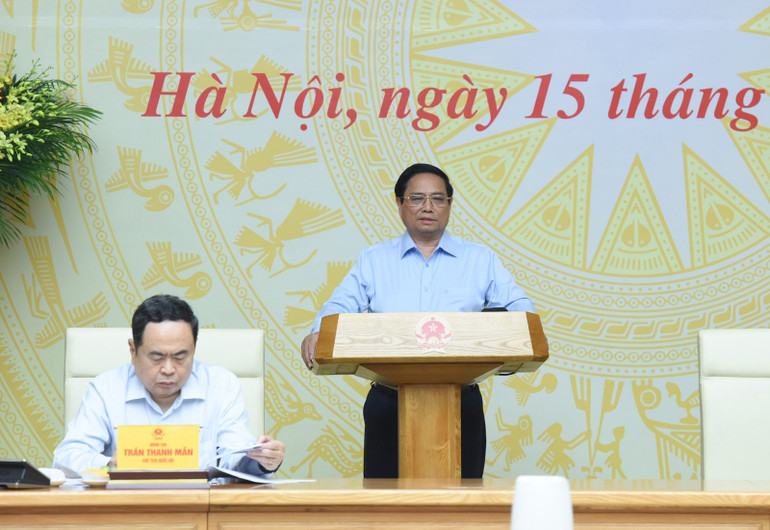 Thủ tướng Phạm Minh Chính phát biểu ý kiến tại Hội nghị. (Ảnh: Trần Hải) Thủ tướng Phạm Minh Chính phát biểu ý kiến tại Hội nghị. (Ảnh: Trần Hải)