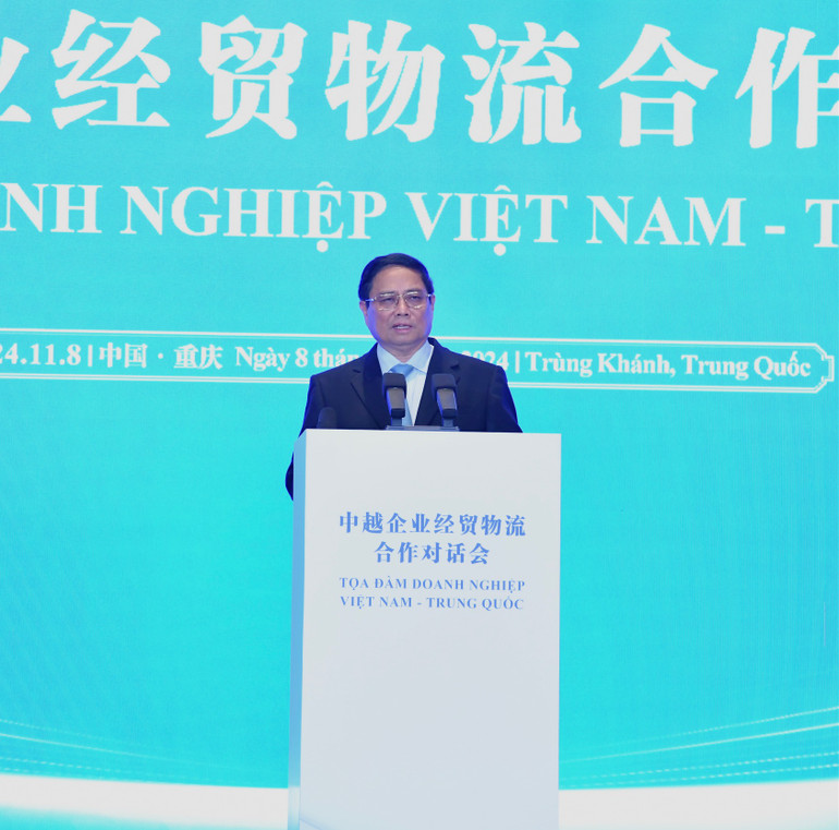 Thủ tướng Phạm Minh Chính phát biểu ý kiến tại Tọa đàm (Ảnh: Thanh Giang).