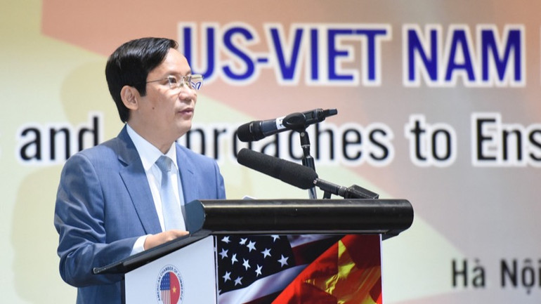 Chủ tịch VCCI Phạm Tấn Công phát biểu ý kiến tại Hội nghị. (Ảnh: Trần Hải)