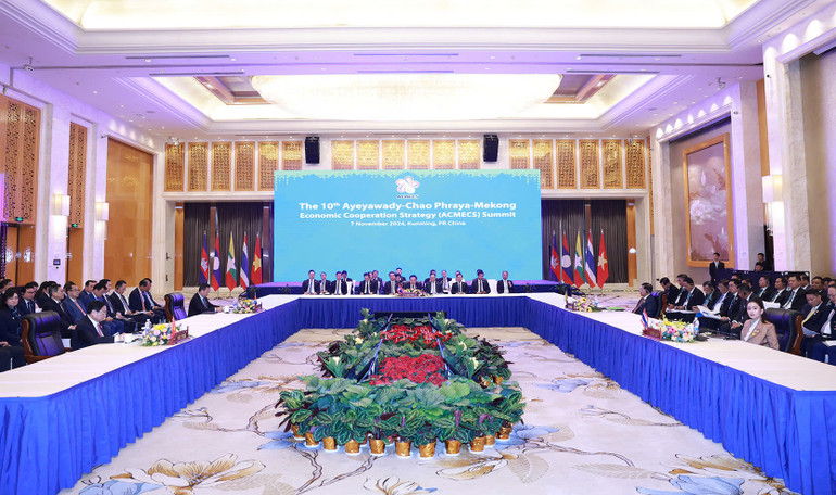 Quang cảnh Hội nghị Cấp cao ACMECS 10 (Ảnh: Dương Giang/TTXVN),