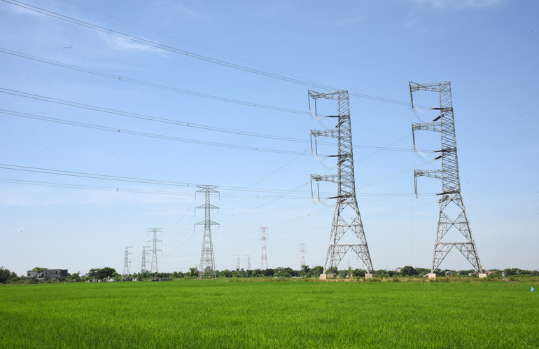 Đường dây 500kV mạch 3 Quảng Trạch-Phố Nối đi qua địa bàn tỉnh Thanh Hóa. (Ảnh: EVNICT)