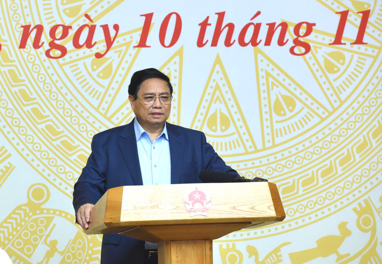 Thủ tướng Phạm Minh Chính phát biểu ý kiến tại Phiên họp thứ nhất Ban Chỉ đạo. (Ảnh: Trần Hải).