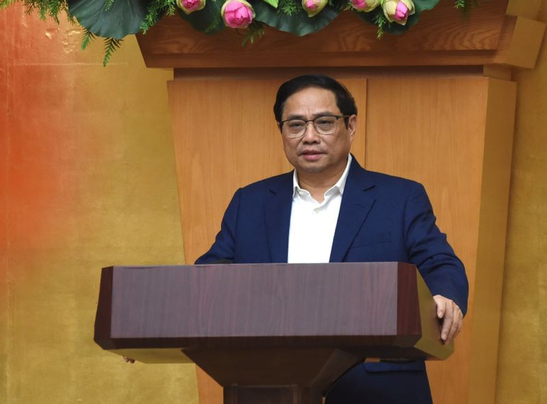 Thủ tướng Phạm Minh Chính phát biểu tại phiên họp.