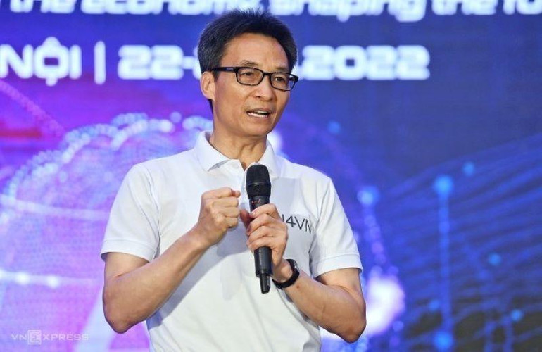 Phó Thủ tướng Vũ Đức Đam phát biểu ý kiến tại Ngày hội Trí tuệ nhân tạo.