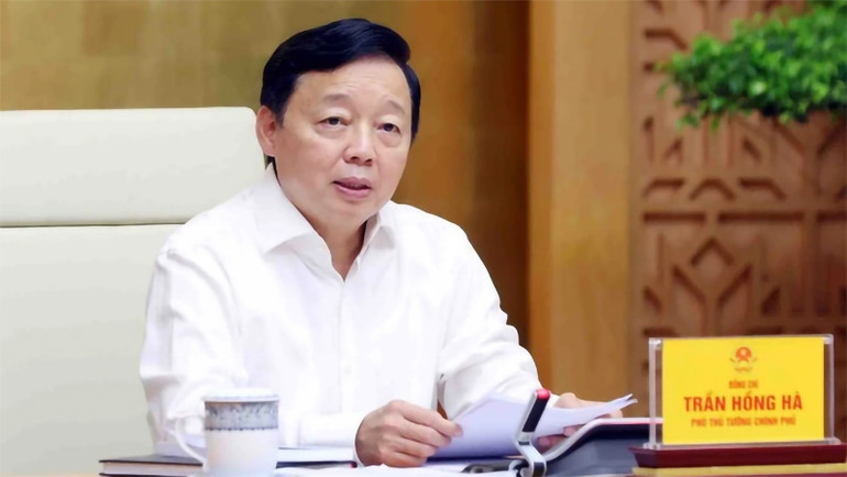 Phó Thủ tướng Trần Hồng Hà phát biểu. (Ảnh: TTXVN)