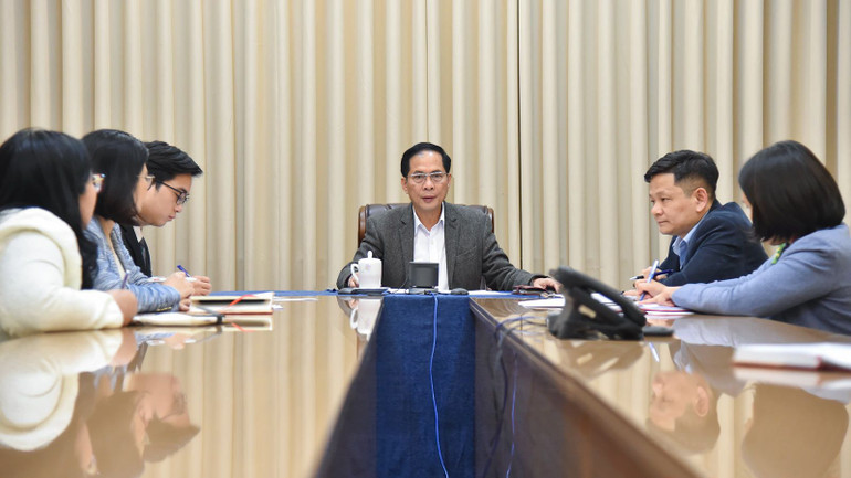 Phó Thủ tướng, Bộ trưởng Ngoại giao Bùi Thanh Sơn đã điện đàm với Bộ trưởng Ngoại giao Ukraine Andrii Sybiha. Ảnh: Bộ Ngoại giao Việt Nam