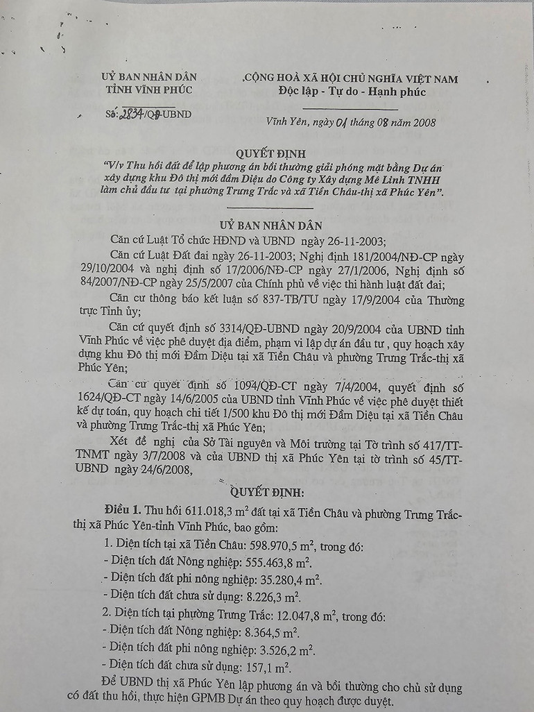Phương án bồi thường, giải phóng mặt bằng được lập từ năm 2008. Phương án bồi thường, giải phóng mặt bằng được lập từ năm 2008.