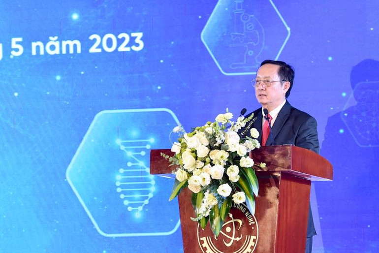 Bộ trưởng Khoa học và Công nghệ Huỳnh Thành Đạt phát biểu.