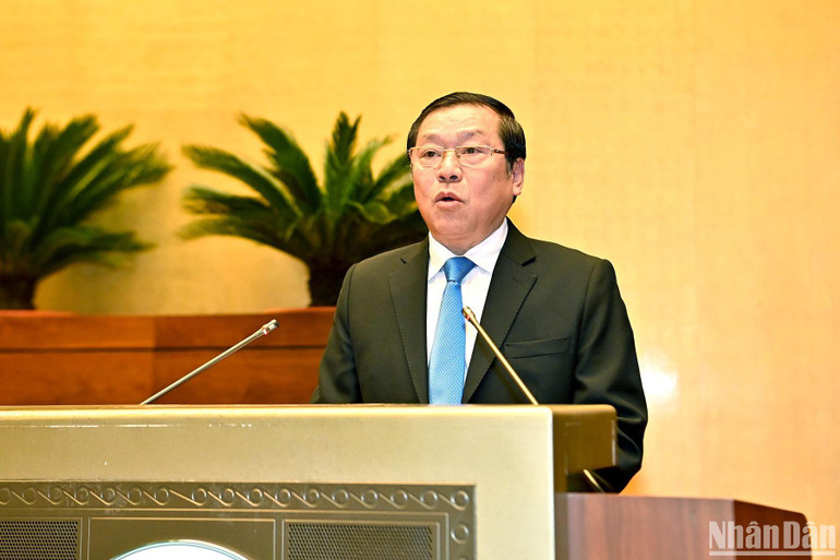 Đồng chí Lại Xuân Môn, Ủy viên Trung ương Đảng, Phó Trưởng Ban Tuyên giáo Trung ương, phát biểu tại hội nghị.