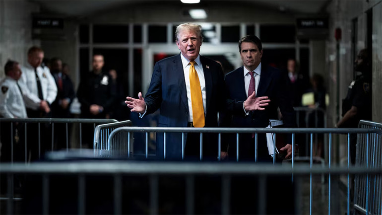 Ông Trump phát biểu trước báo giới tại New York, ngày 29/5/2024. (Ảnh: Reuters)