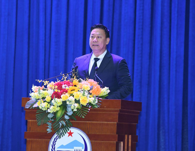 Chủ tịch Ủy ban nhân dân tỉnh Tây Ninh Nguyễn Thanh Ngọc phát biểu tại Hội nghị.