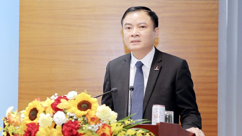 Tân Tổng Giám đốc PVN Lê Ngọc Sơn phát biểu tại buổi lễ.