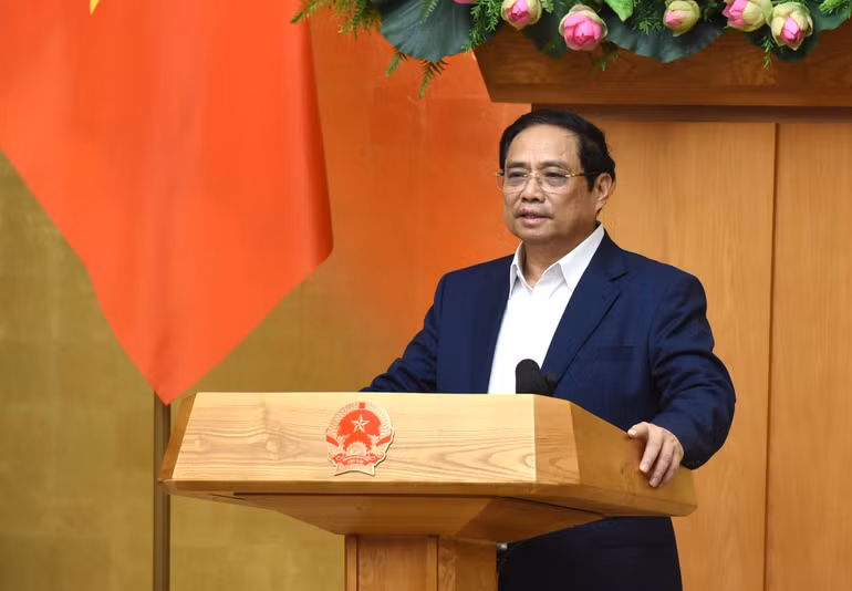 Thủ tướng Phạm Minh Chính phát biểu ý kiến tại phiên họp (Ảnh: TRẦN HẢI)