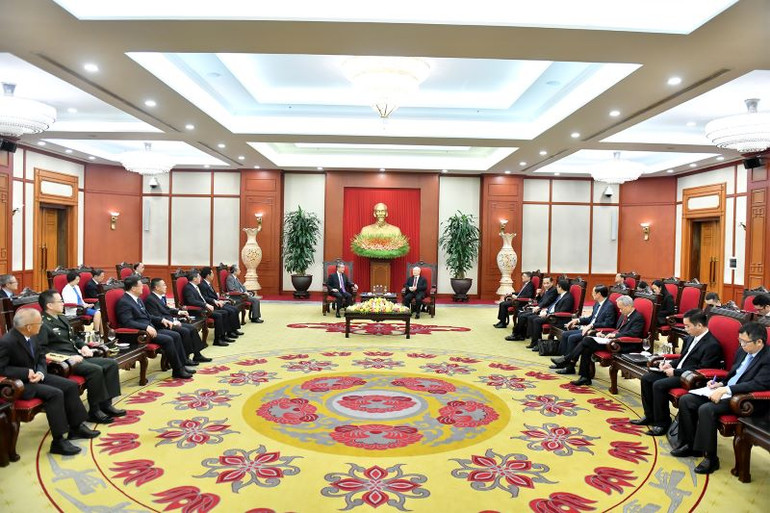 Quang cảnh buổi tiếp tại Trụ sở Trung ương Đảng. (Ảnh: ĐĂNG KHOA)