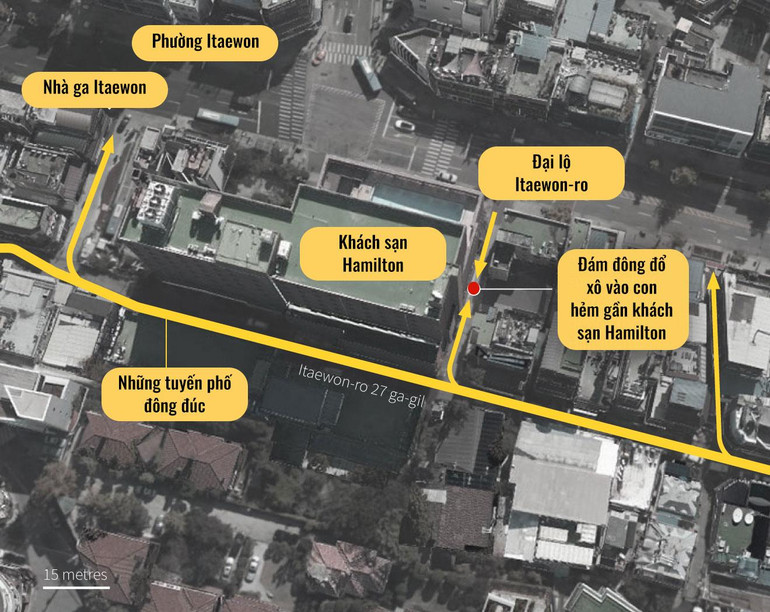 Bản đồ khu vực xảy ra vụ giẫm đạp.