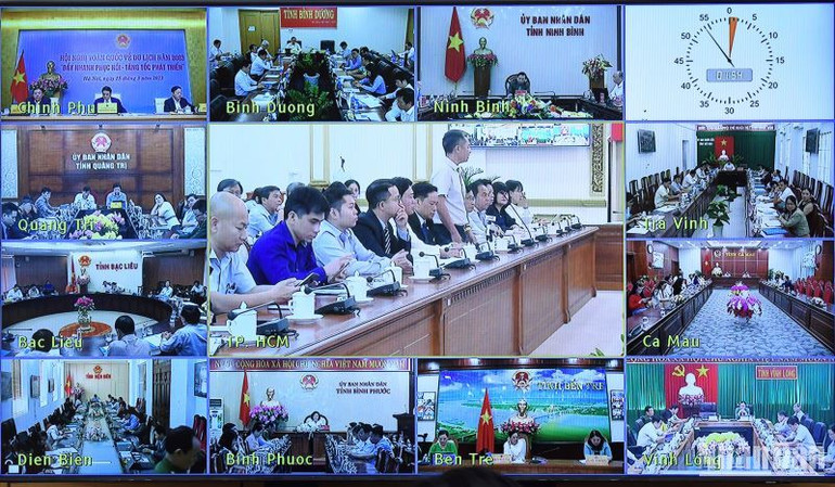 Hội nghị được tổ chức theo hình thức trực tuyến tới 63 tỉnh, thành phố.