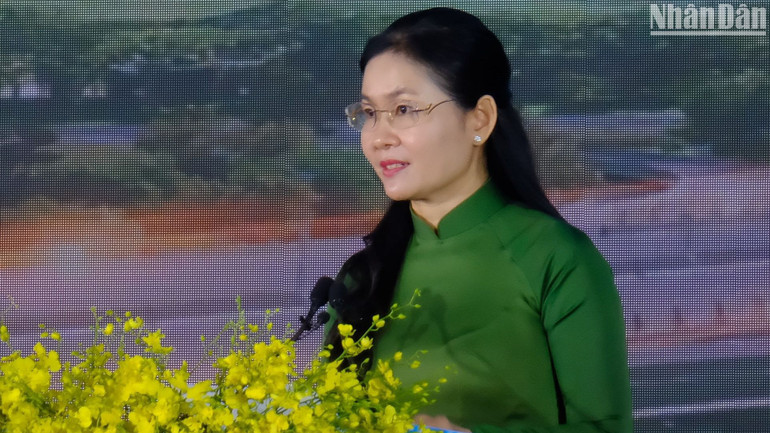 Bí thư Tỉnh ủy Bình Phước Tôn Ngọc Hạnh phát biểu tổng kết Chương trình xóa nhà tạm, nhà dột nát trên địa bàn tỉnh Bình Phước.