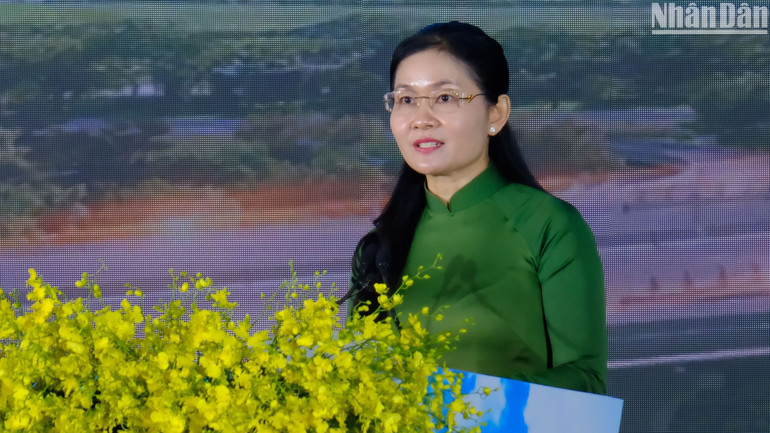 Bí thư Tỉnh ủy Bình Phước Tôn Ngọc Hạnh phát biểu tại lễ động thổ.