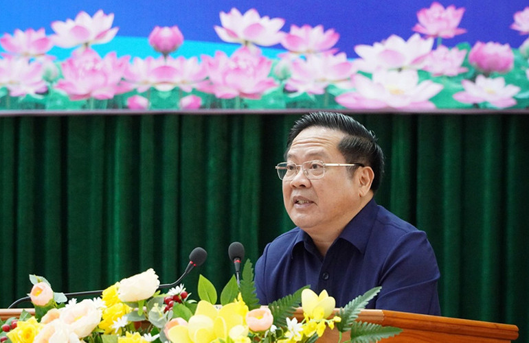 Đồng chí Lê Ngọc Tuấn phát biểu tại hội nghị.