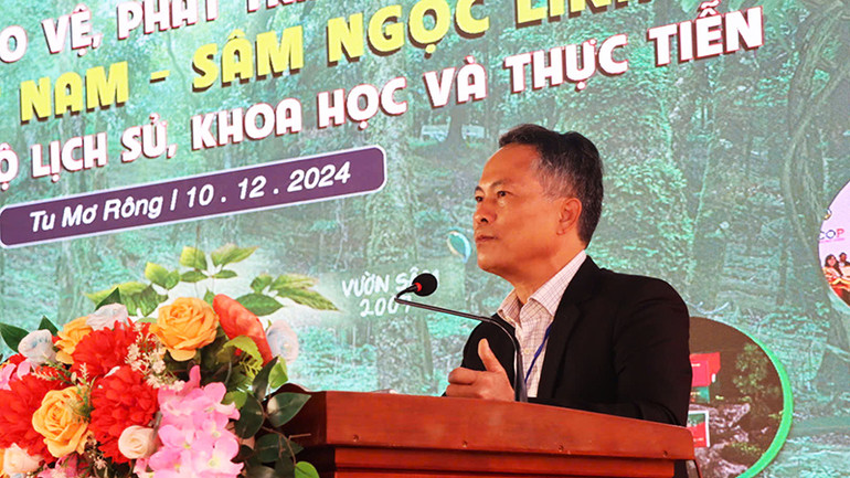 Đồng chí Võ Trung Mạnh phát biểu tại hội thảo.