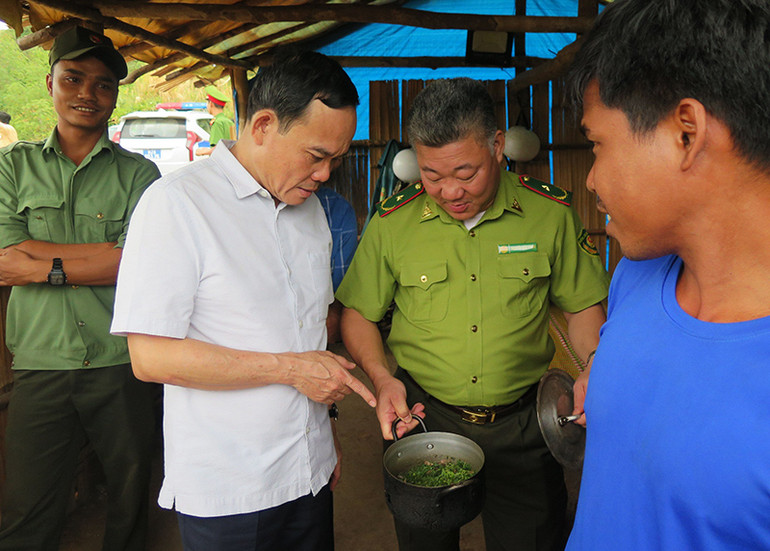 Phó Thủ tướng Trần Lưu Quang kiểm tra thực tế công tác quản lý, bảo vệ rừng tại Trạm quản lý bảo vệ rừng Ya Krei