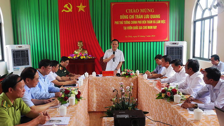 Phó Thủ tướng Trần Lưu Quang thăm và làm việc tại Vườn quốc gia Chư Mom Ray