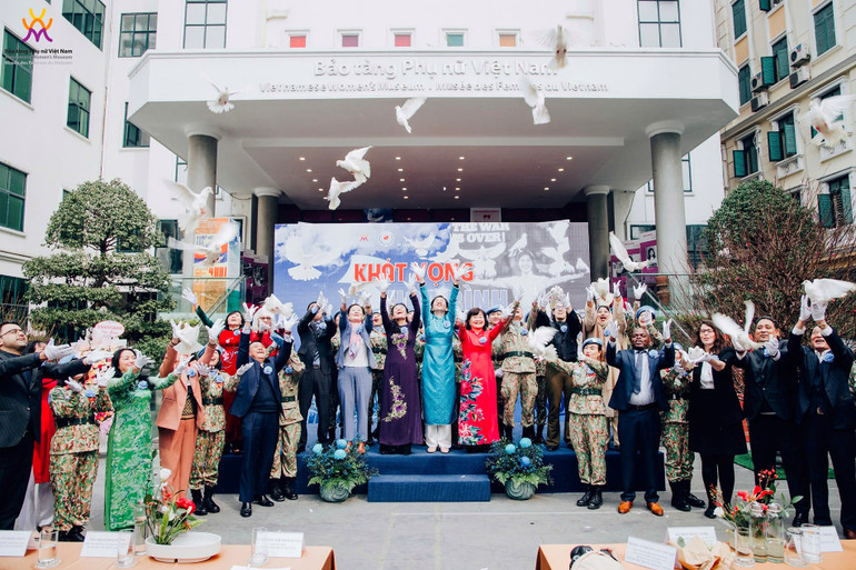 Sự kiện “Khát vọng hòa bình” tại Bảo tàng Phụ nữ Việt Nam, ngày 9/1/2023. (Ảnh: Bảo tàng Phụ nữ Việt Nam)