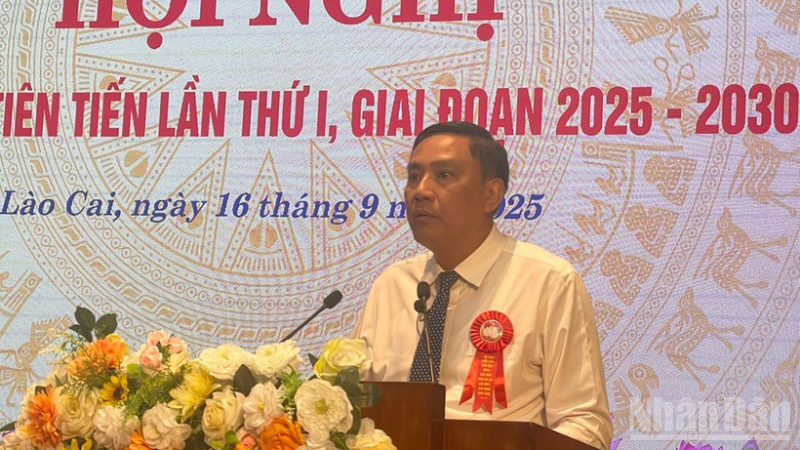 Đồng chí Hoàng Giang, Phó Bí thư Thường trực Tỉnh ủy phát biểu tại Hội nghị. (Ảnh: THANH SƠN)