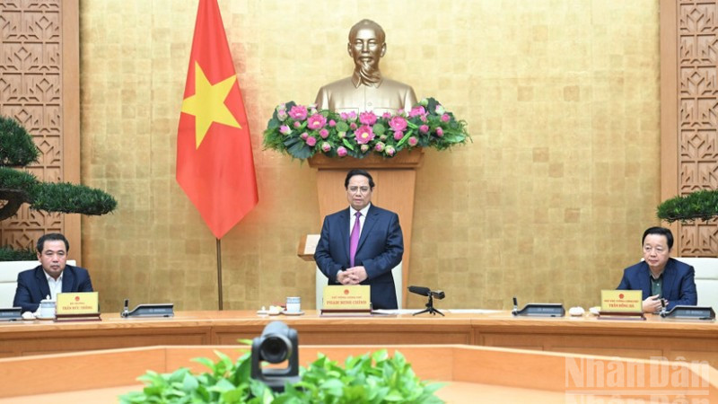 Thủ tướng Phạm Minh Chính chủ trì Phiên họp lần thứ 26 Ban Chỉ đạo Quốc gia về IUU. (Ảnh: Trần Hải)