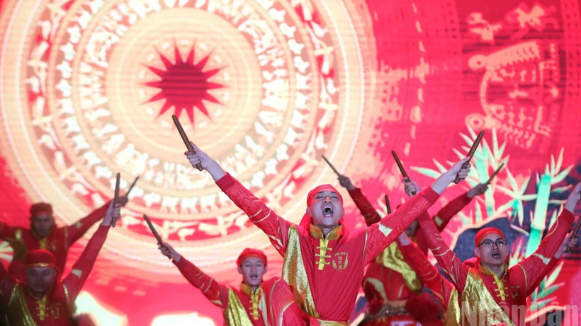 Biểu diễn trống trận khai mạc Liên hoan võ thuật quốc tế năm 2025