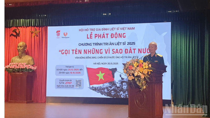 Trung tướng Hoàng Khánh Hưng, Chủ tịch hội Hỗ trợ gia đình liệt sĩ Việt Nam phát động chiến dịch.