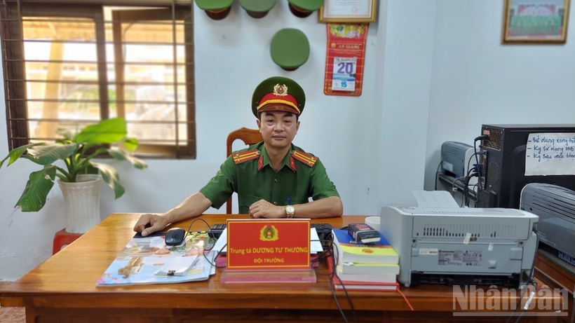 Trung tá Dương Tư Thường - Đội trưởng Đội Hướng dẫn điều tra tội phạm về trật tự xã hội, Công an tỉnh An Giang.
