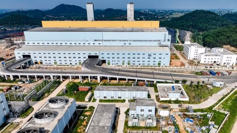 Một góc Nhà máy điện rác Sóc Sơn. 