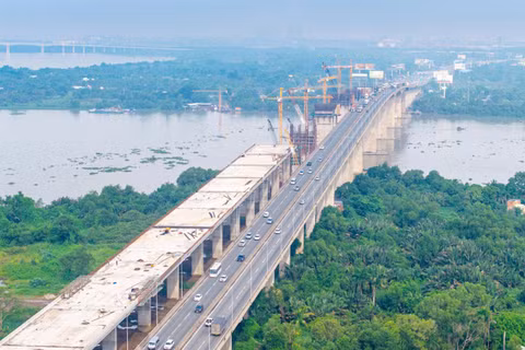 Công trình cao tốc Thành phố Hồ Chí Minh-Long Thành- Dầu Giây mở rộng dự kiến hoàn tất vào quý I/2027. (Ảnh: THIÊN VƯƠNG)