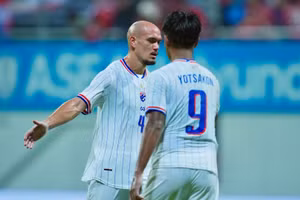 Các tuyển thủ Thái Lan ăn mừng sau khi ghi bàn thắng. (Ảnh: FA Thailand)