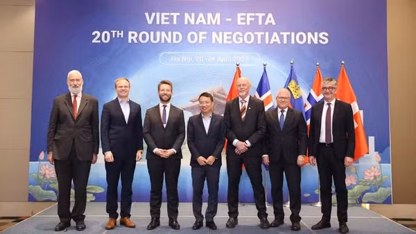 Các đại biểu dự phiên đàm phán Hiệp định thương mại tự do giữa Việt Nam và Hiệp hội Thương mại tự do châu Âu (EFTA), trong đó có Liechtenstein. (Ảnh: Ban Thư ký EFTA)