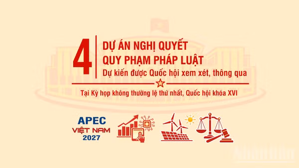 [Infographic] Bốn dự án nghị quyết quy phạm pháp luật dự kiến được xem xét, thông qua tại Kỳ họp không thường lệ thứ nhất, Quốc hội khóa XVI