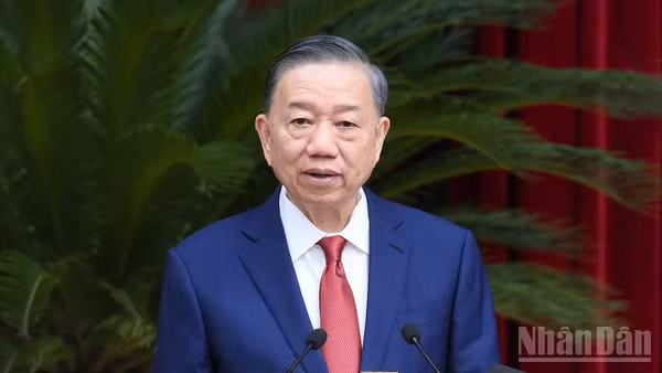 Tổng Bí thư, Chủ tịch nước Tô Lâm phát biểu bế mạc Hội nghị. (Ảnh: ĐĂNG KHOA)