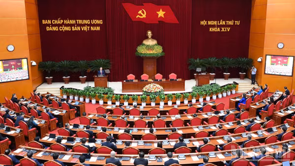 Phiên bế mạc Hội nghị lần thứ tư Ban Chấp hành Trung ương Đảng Cộng sản Việt Nam khóa XIV. (Ảnh: ĐĂNG KHOA)