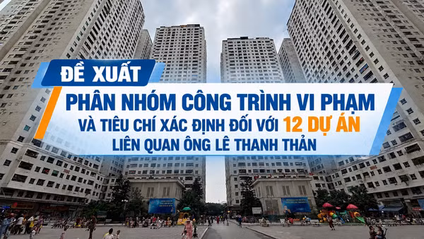 [Infographic] Đề xuất phân nhóm công trình vi phạm và tiêu chí xác định đối với 12 dự án liên quan ông Lê Thanh Thản
