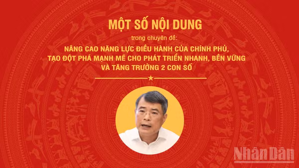 [Infographic] Một số nội dung trong chuyên đề "Nâng cao năng lực điều hành của Chính phủ, tạo đột phá mạnh mẽ cho phát triển nhanh, bền vững và tăng trưởng 2 con số"