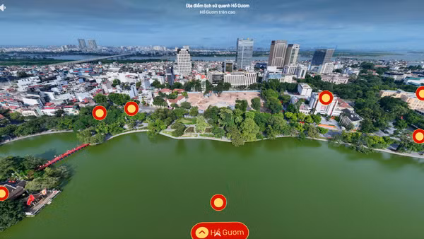 [Ảnh] Khám phá các địa điểm lịch sử quanh Hồ Gươm bằng công nghệ VR360